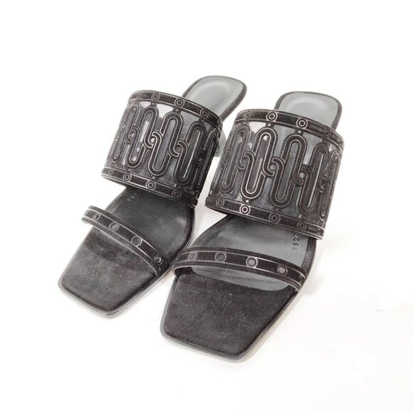 Hermes Sandals Women Black Suede 650-060325 - Picture 1 of 9